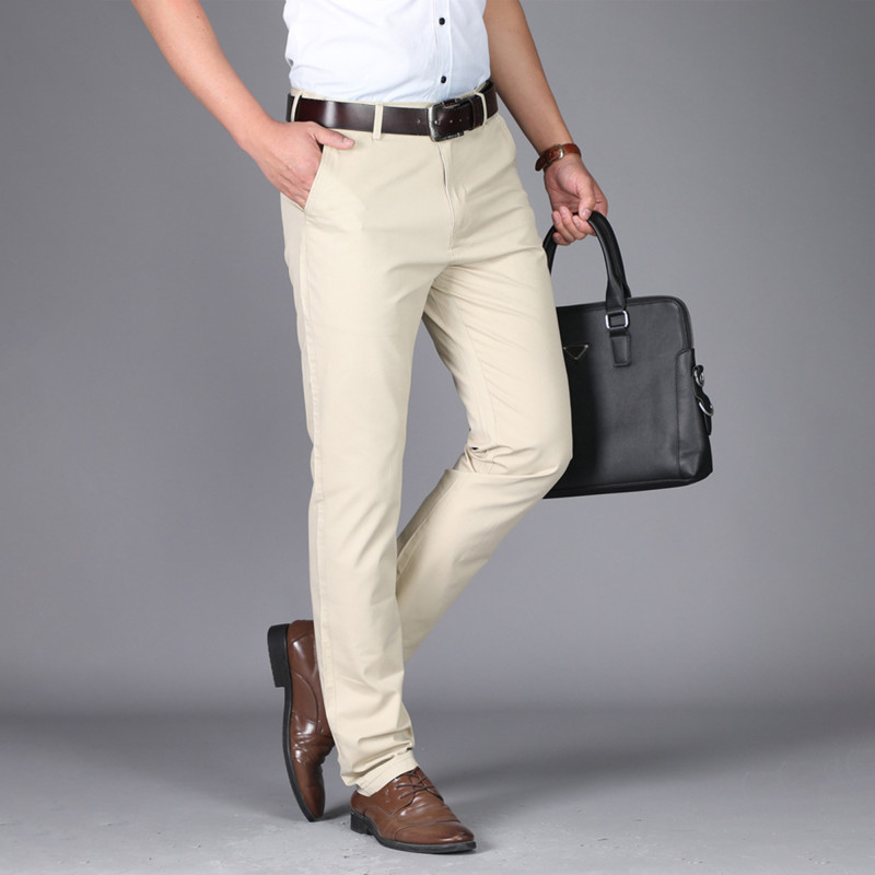 بنطرون رجالي صيفي قماش قطني رسمي